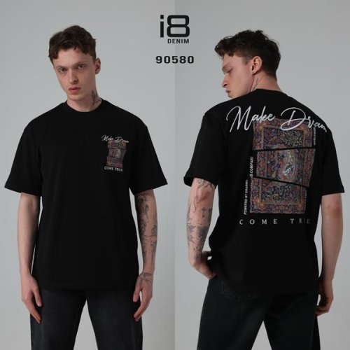 Футболка Three Black (S-XL) 90580 black (лето) Three Black 90580 black