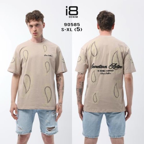 Футболка Three Black (S-XL) 90585 beige (лето) Three Black 90585 beige
