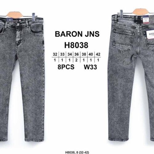 Джинсы God Baron (32-42) 8038 grey (деми) God Baron 8038 grey