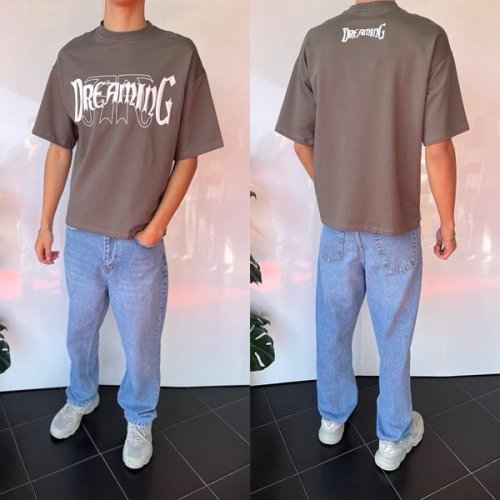 Футболка Three Black (S-2XL) 2021 grey (лето) Three Black 2021 grey