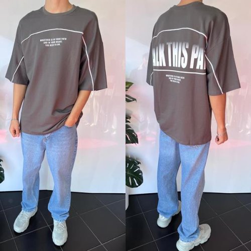 Футболка Three Black (S-XL) 2028 grey (лето) Three Black 2028 grey
