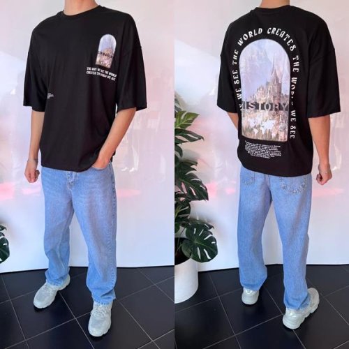 Футболка Three Black (S-XL) 2047 black (лето) Three Black 2047 black