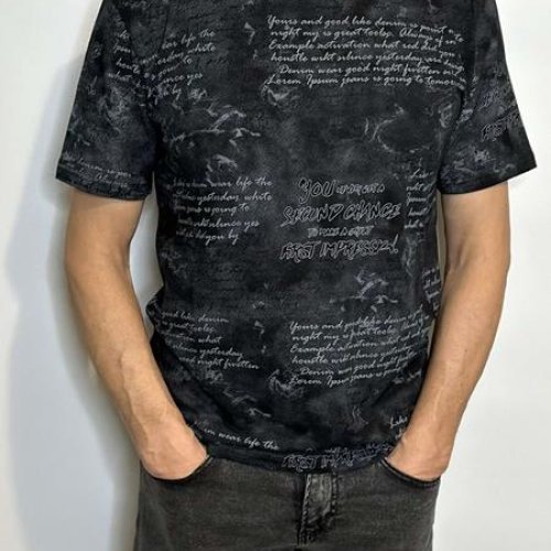 Футболка Vip Stendo (M-2XL) 5103 black (лето) Vip Stendo 5103 black