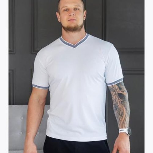 Футболка Vip Stendo (M-2XL) 8004 white (лето) Vip Stendo 8004 white