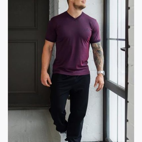 Футболка Vip Stendo (M-2XL) 8004 wine (лето) Vip Stendo 8004 wine