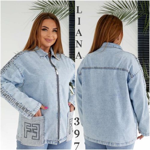 Рубашка Liana Denim (3XL-8XL) 397 l.blue (деми) Liana Denim 397 l.blue
