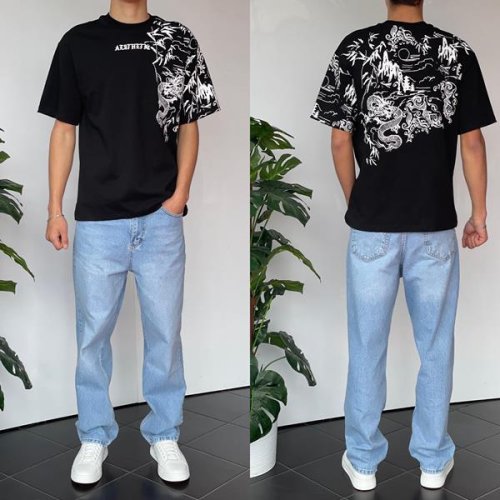 Футболка Three Black (S-XL) 2129 black (лето) Three Black 2129 black
