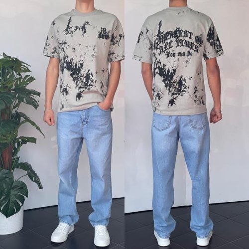Футболка Three Black (S-XL) 2136 grey (лето) Three Black 2136 grey