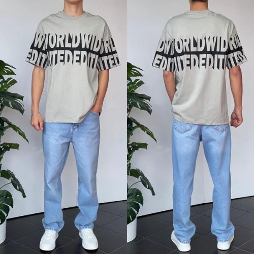 Футболка Three Black (S-XL) 2150 grey (лето) Three Black 2150 grey