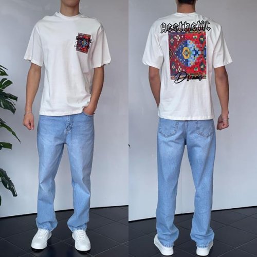 Футболка Three Black (S-XL) 2155 white (лето) Three Black 2155 white