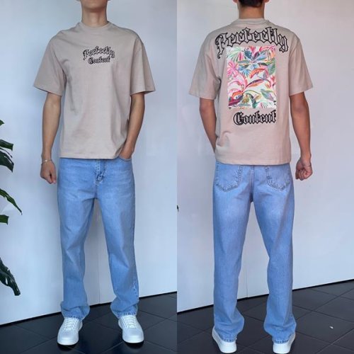 Футболка Three Black (S-XL) 2194 beige (лето) Three Black 2194 beige