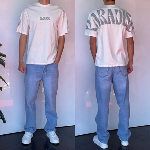 Футболка Three Black (S-XL) 2235 white (лето) Three Black 2235 white