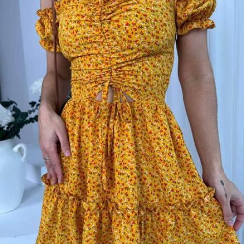 Платье Arina (42-48) 7038 yellow (лето) Arina 7038 yellow