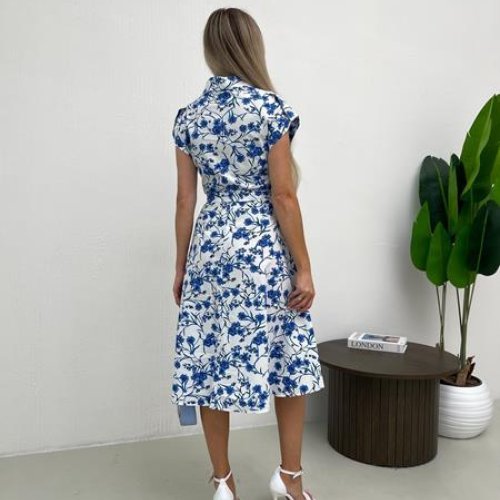 Платье Arina (42-48) 2444 white-blue (лето) Arina 2444 white-blue