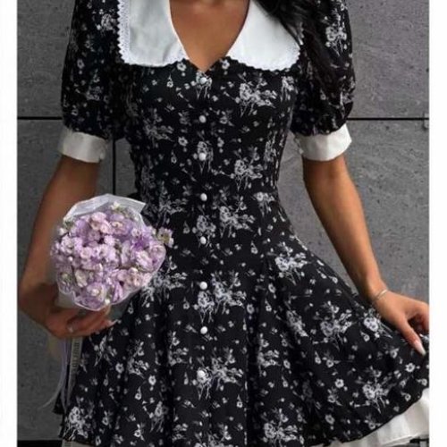 Платье Шаолинь (M-XL) V016 black-white (лето) Шаолинь V016 black-white