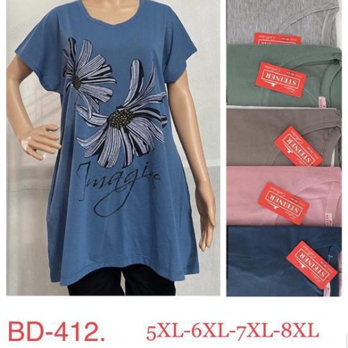 Футболка Steiner cloth (5XL-8XL) BD412 mix (лето) Steiner cloth BD412 mix