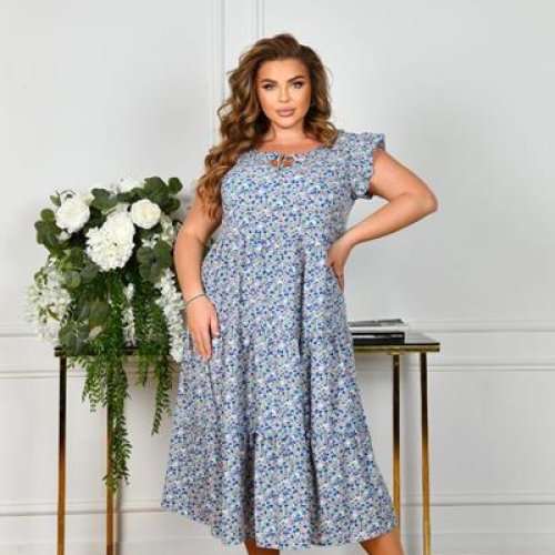 Платье Iren Veles (52-58) 1024 l.blue (лето) Iren Veles 1024 l.blue