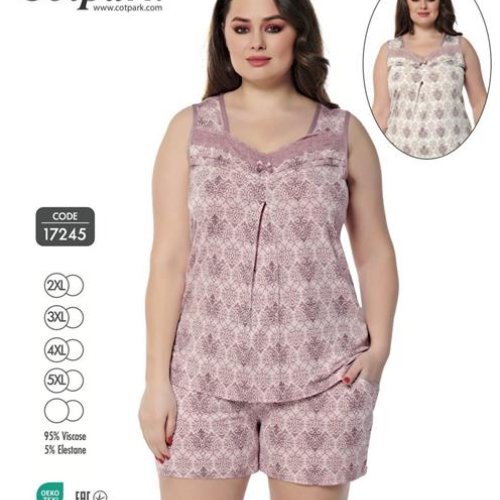 Пижама Disneyopt (2XL-5XL) 17245 powder (лето) Disneyopt 17245 powder