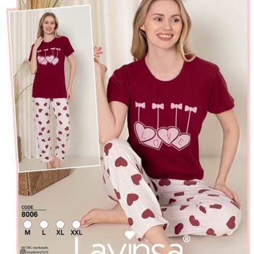 Пижама Disneyopt (M-2XL) 8006 wine (лето) Disneyopt 8006 wine
