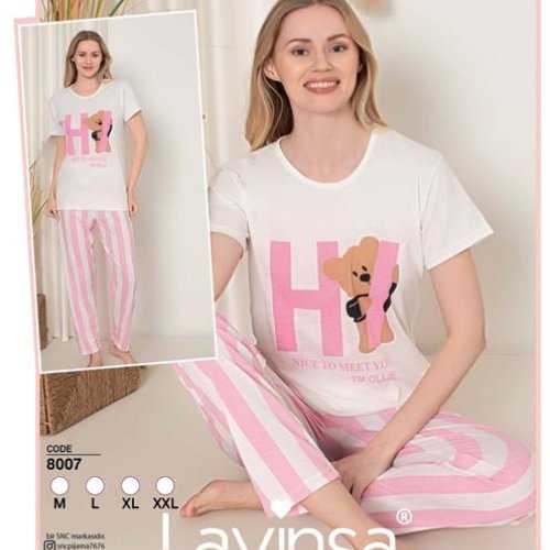 Пижама Disneyopt (M-2XL) 8007 pink (лето) Disneyopt 8007 pink