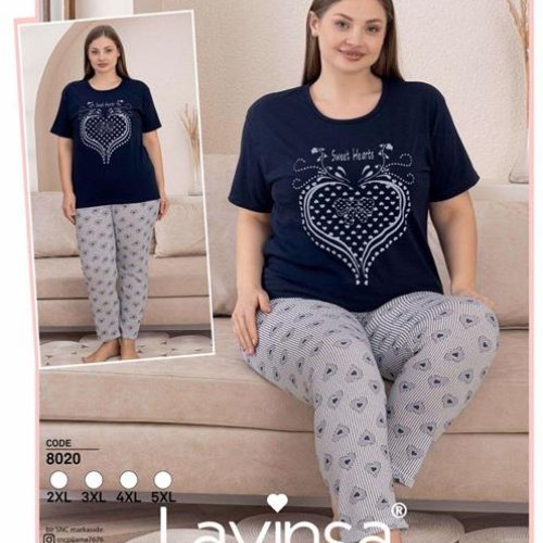 Пижама Disneyopt (2XL-5XL) 8020 navy (лето) Disneyopt 8020 navy