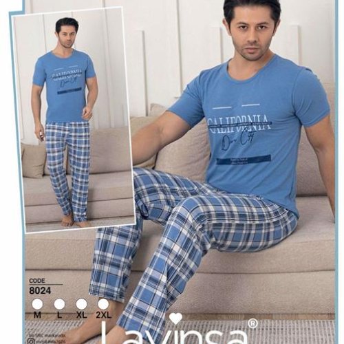 Пижама Disneyopt (M-2XL) 8024 blue (лето) Disneyopt 8024 blue
