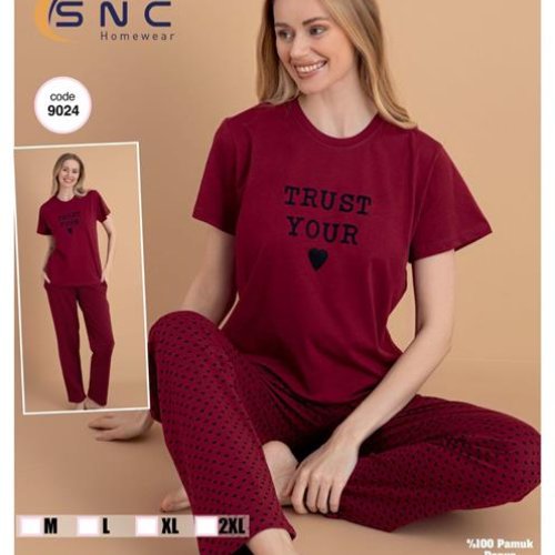 Пижама Disneyopt (M-2XL) 9024 wine (лето) Disneyopt 9024 wine