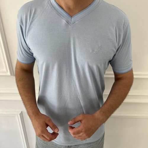 Футболка Nik (M-2XL) 55919 l.blue (лето) Nik 55919 l.blue