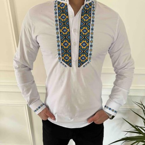 Вышиванка Nik (S-3XL) 55952 white (деми) Nik 55952 white