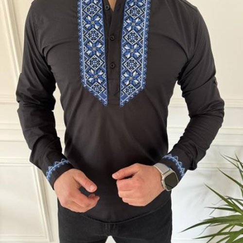 Вышиванка Nik (S-3XL) 55953 black (деми) Nik 55953 black