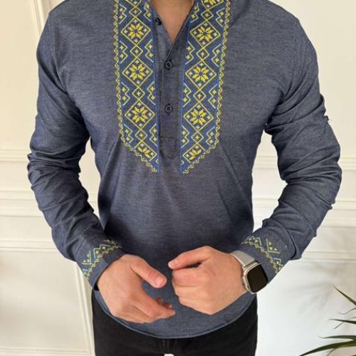 Вышиванка Nik (S-3XL) 55955 blue (деми) Nik 55955 blue