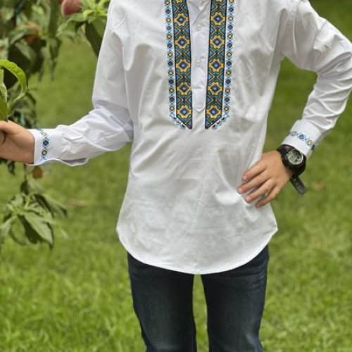 Вышиванка Nik (11-16) 55968 white (деми) Nik 55968 white