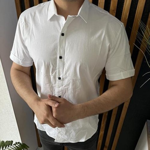 Рубашка Nik (L-2XL) 55980 white (лето) Nik 55980 white