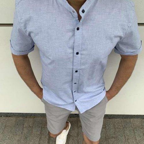 Рубашка Nik (L-2XL) 55983 l.blue (лето) Nik 55983 l.blue