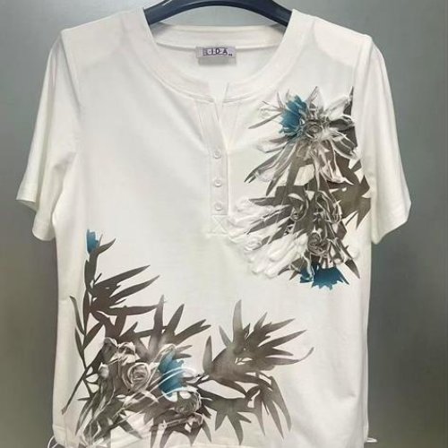 Футболка LIDA (52-62) 1436 white-khaki (лето) LIDA 1436 white-khaki