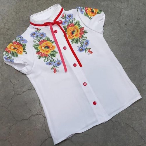 Вышиванка Diden (116-164) DD7 white (лето) Diden DD7 white