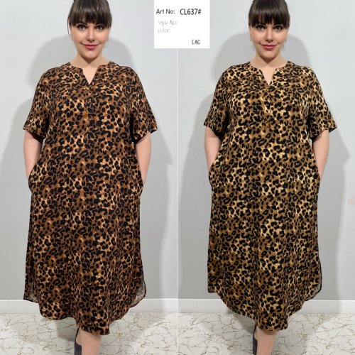 Платье Loyard (2XL-6XL) CL637 brown (лето) Loyard CL637 brown