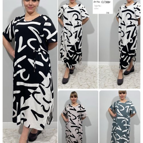 Платье Loyard (2XL-6XL) CL7308 black (лето) Loyard CL7308 black