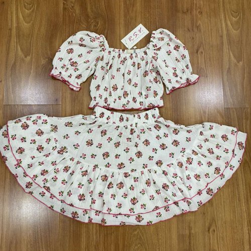 Платье Dingo (134-158) 299 white-red (лето) Dingo 299 white-red