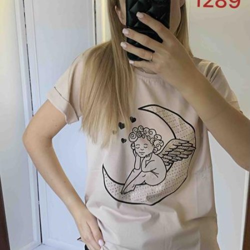 Футболка FSN (42-48) 1289 beige (лето) FSN 1289 beige