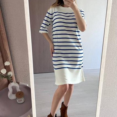 Платье FSN (44-48) 2058 white-blue (лето) FSN 2058 white-blue