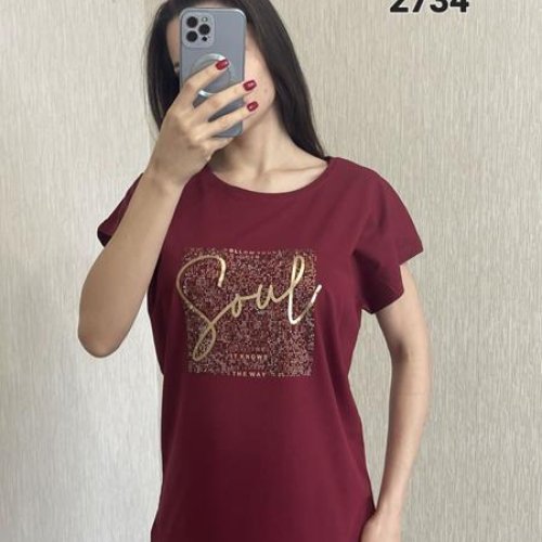 Футболка FSN (46-52) 2734 wine (лето) FSN 2734 wine
