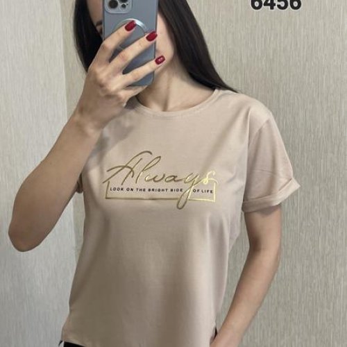 Футболка FSN (42-48) 6465 beige (лето) FSN 6465 beige