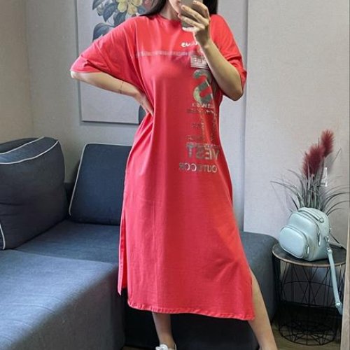 Платье FSN (50-54) 3062 coral (лето) FSN 3062 coral