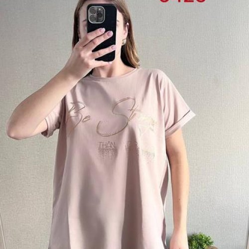 Футболка FSN (48-54) 6425 beige (лето) FSN 6425 beige