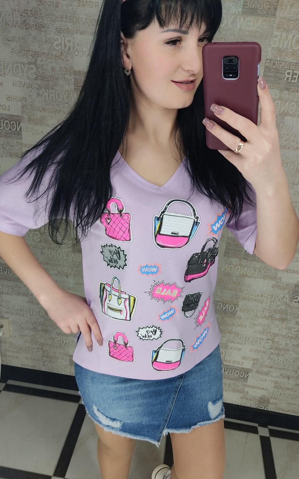 Футболка Shipi (S-L) 024 lilac (лето)