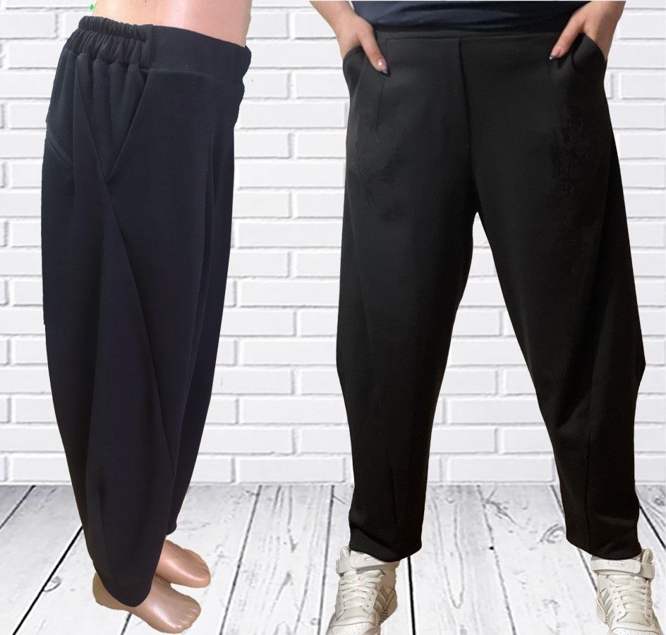 Штаны спорт H&S (L-XL) 152 black (деми)