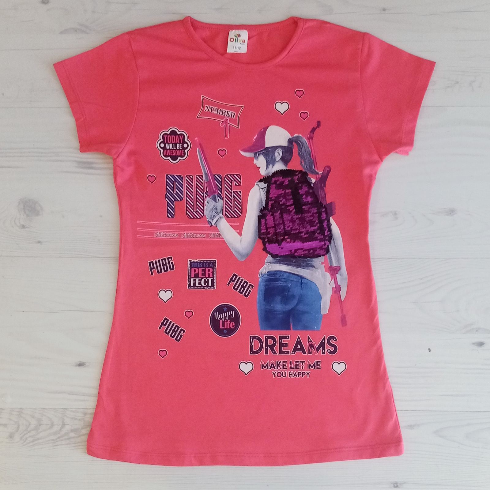 Футболка Malibu2 (7-11) 4307 pink (лето)