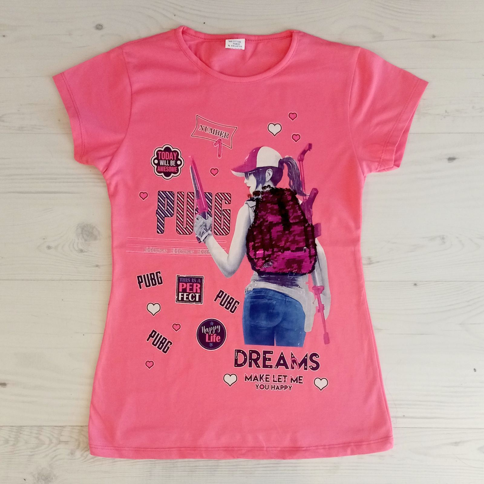 Футболка Malibu2 (7-11) 4307-1 pink (лето)