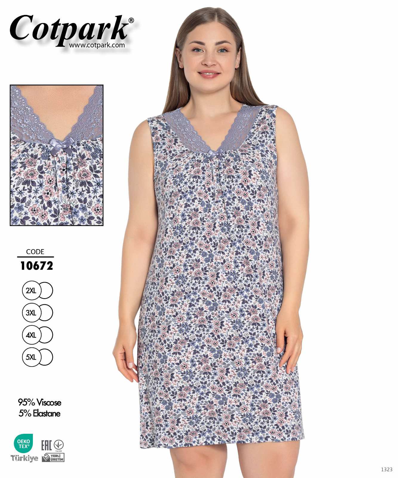 Ночнушка Disneyopt (2XL-5XL) 10672 blue (лето)